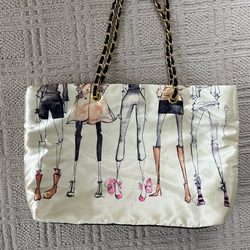 DSW Tote Bag. Never used. Satin material with chain handles